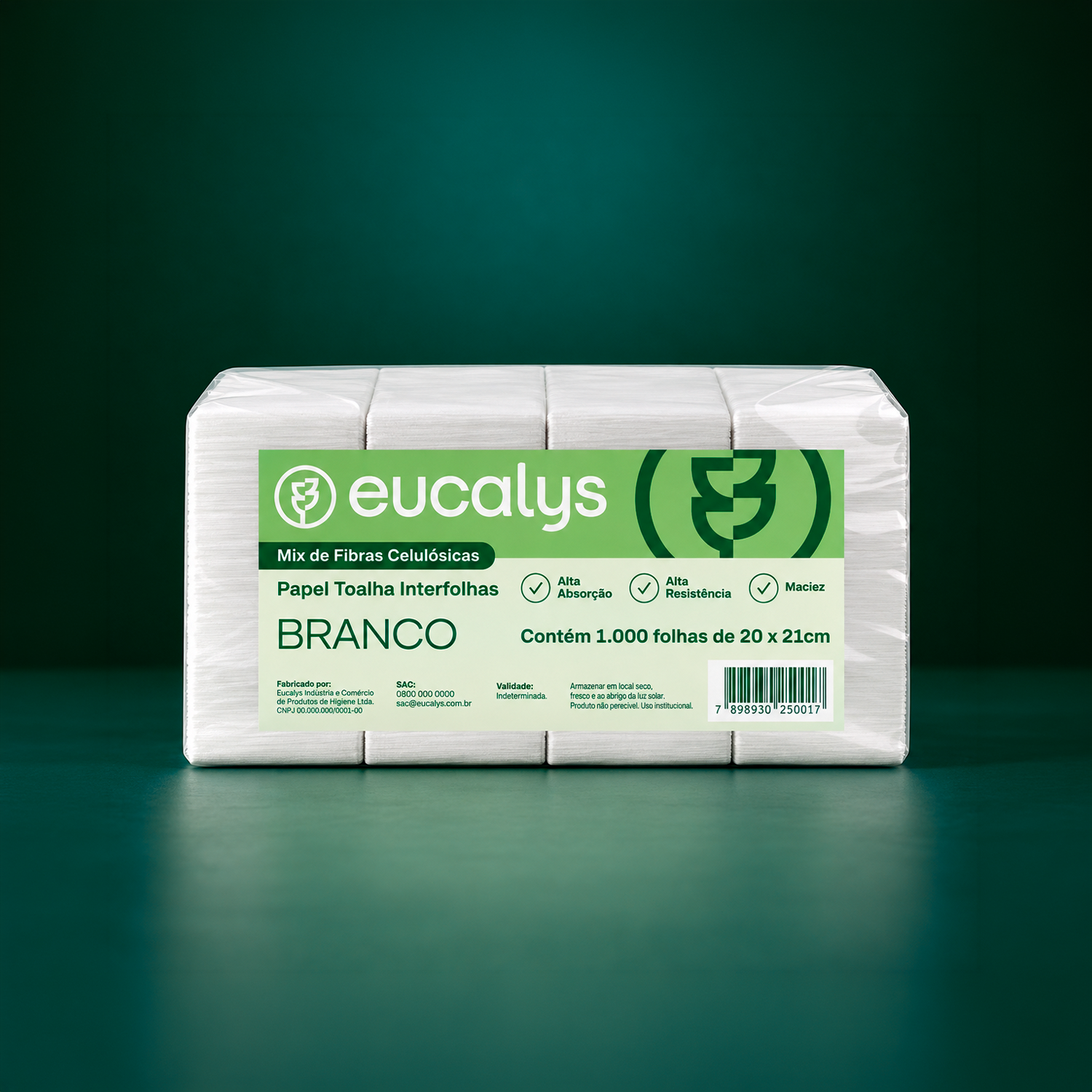 Papel Toalha Interfolha Branco Eucalys